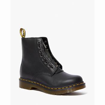 Dr Martens Női 1460 Pascal Nappa Zipper Bakancs Fekete